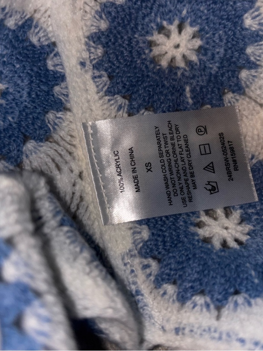 Altar'd State NWT XS Crochet Square Granny Crop Blue White Boho Festival Tank - Picture 9 of 9